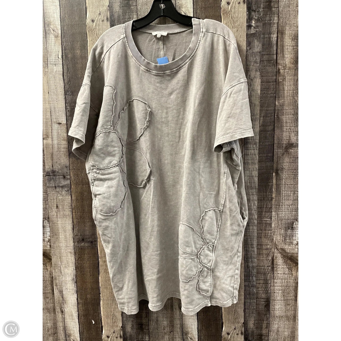 Tunic Short Sleeve By Easel In Taupe, Size: 2x