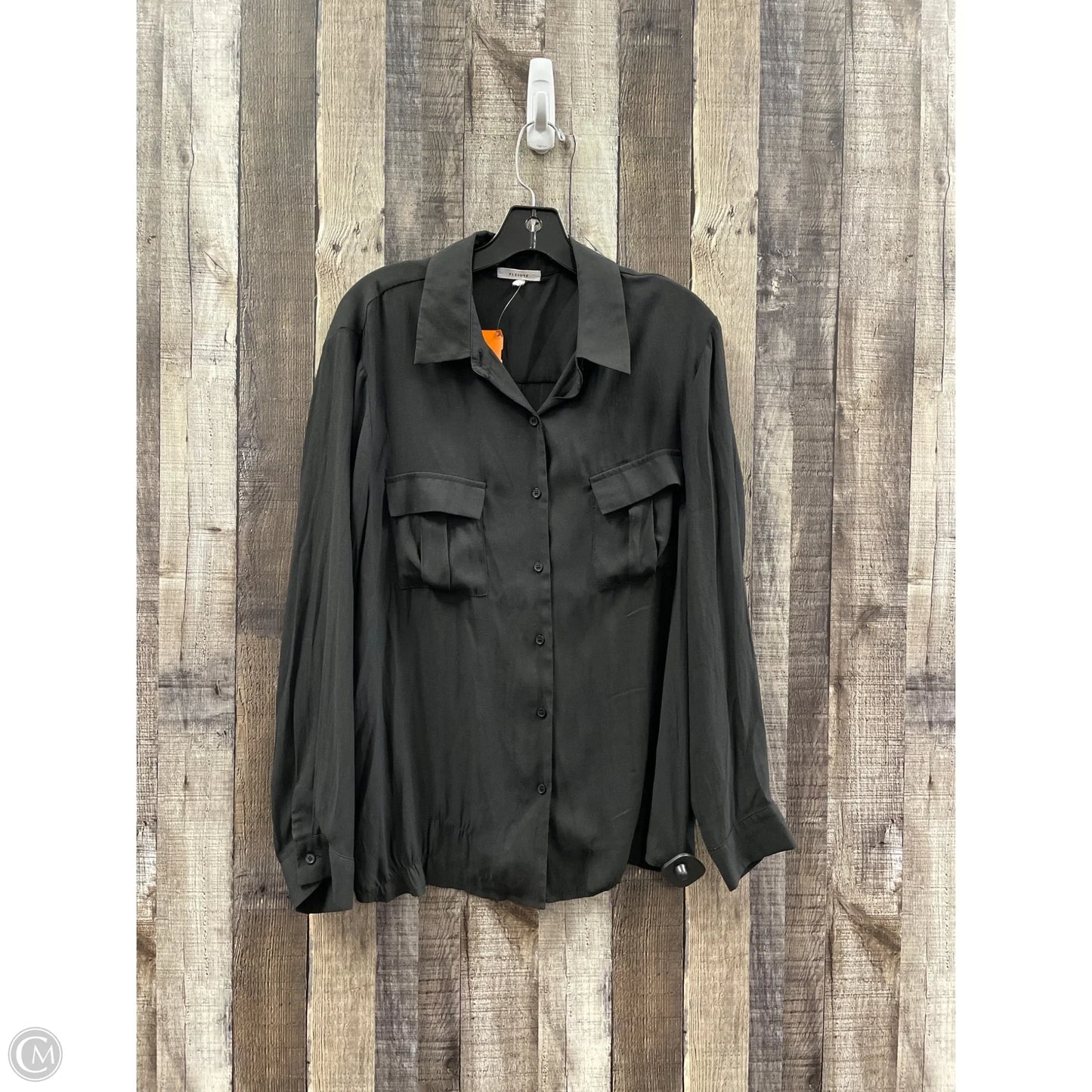 Top Long Sleeve By Pleione In Black, Size: L