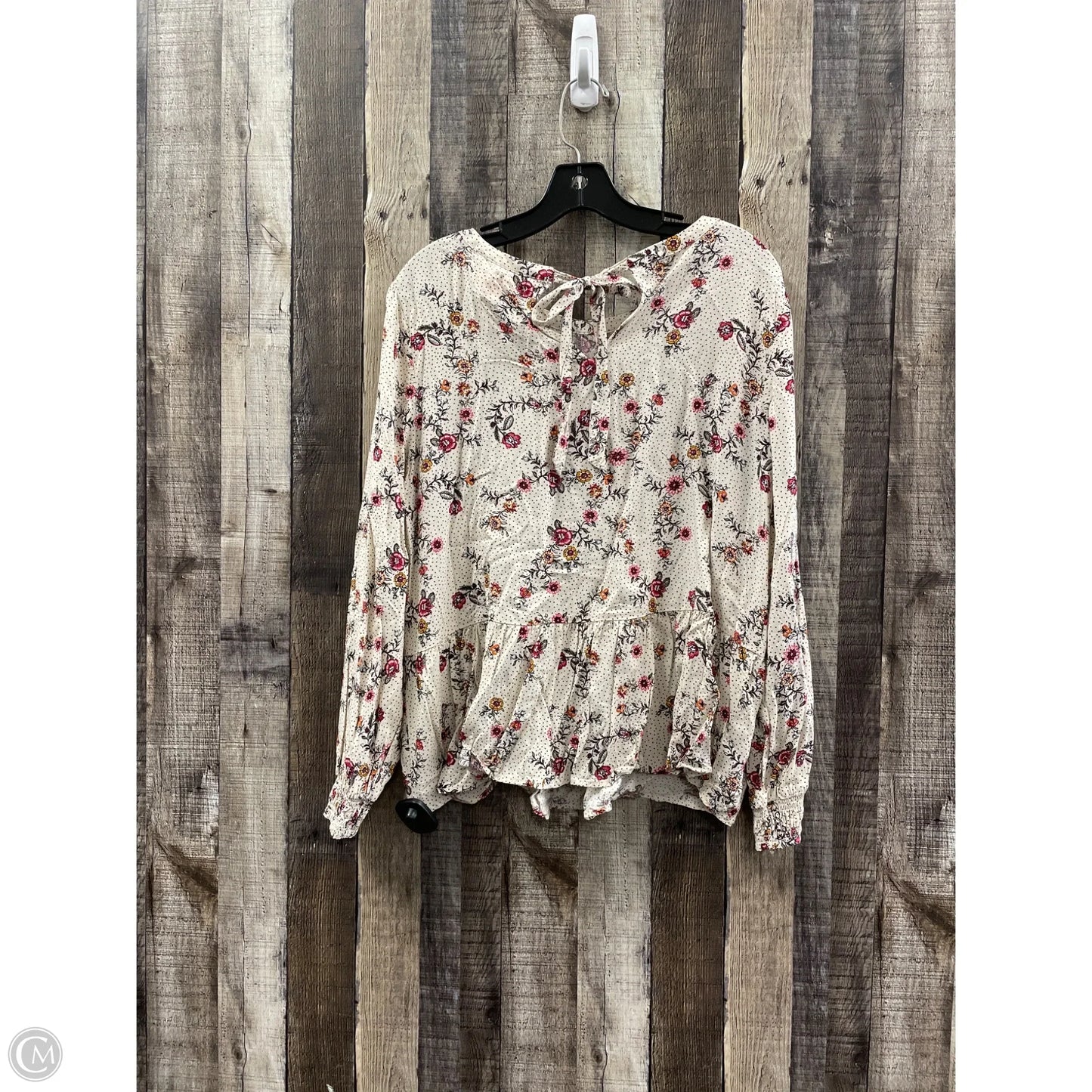 Top Long Sleeve By Loft In Floral Print, Size: L