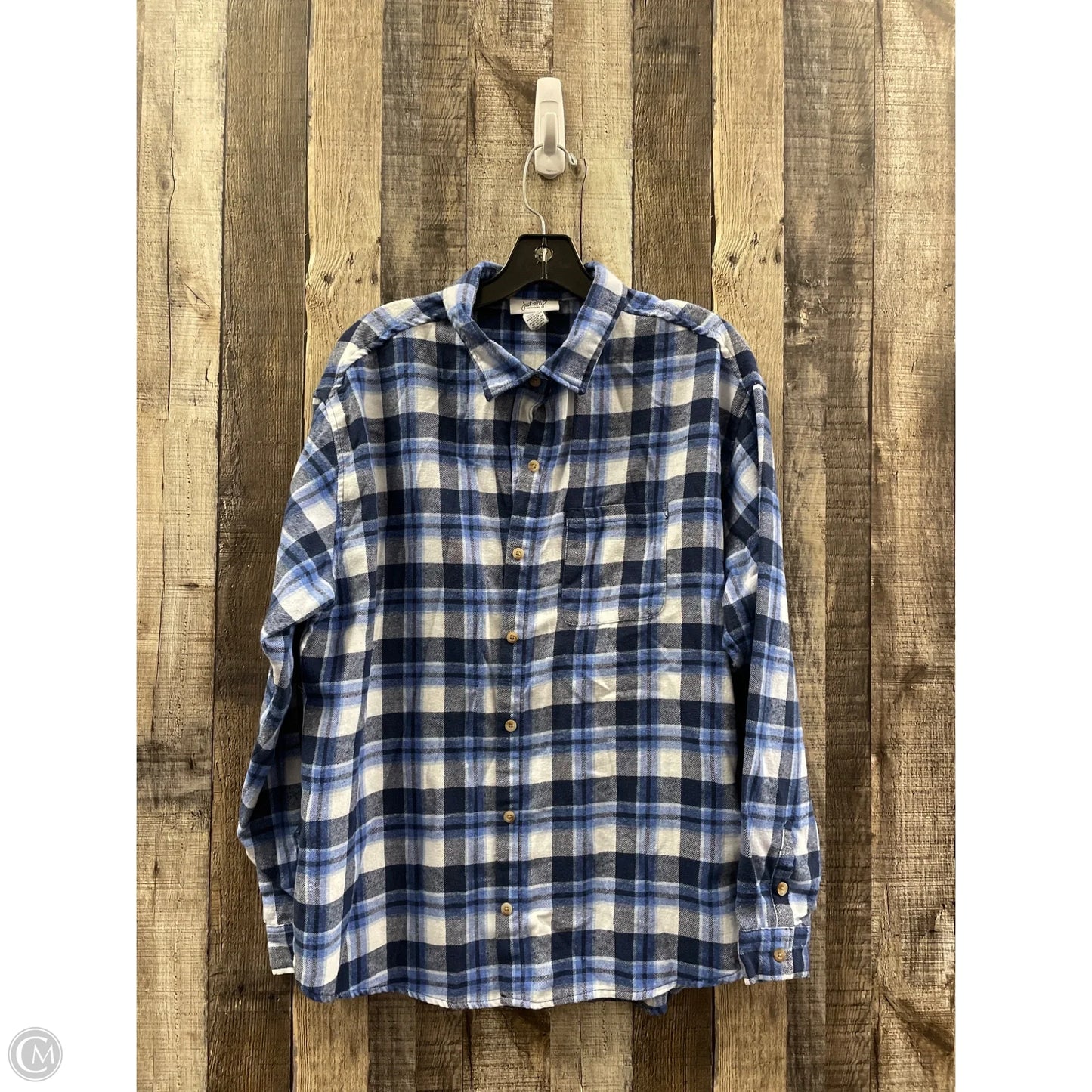 Top Long Sleeve By Just Polly In Plaid Pattern, Size: Xl