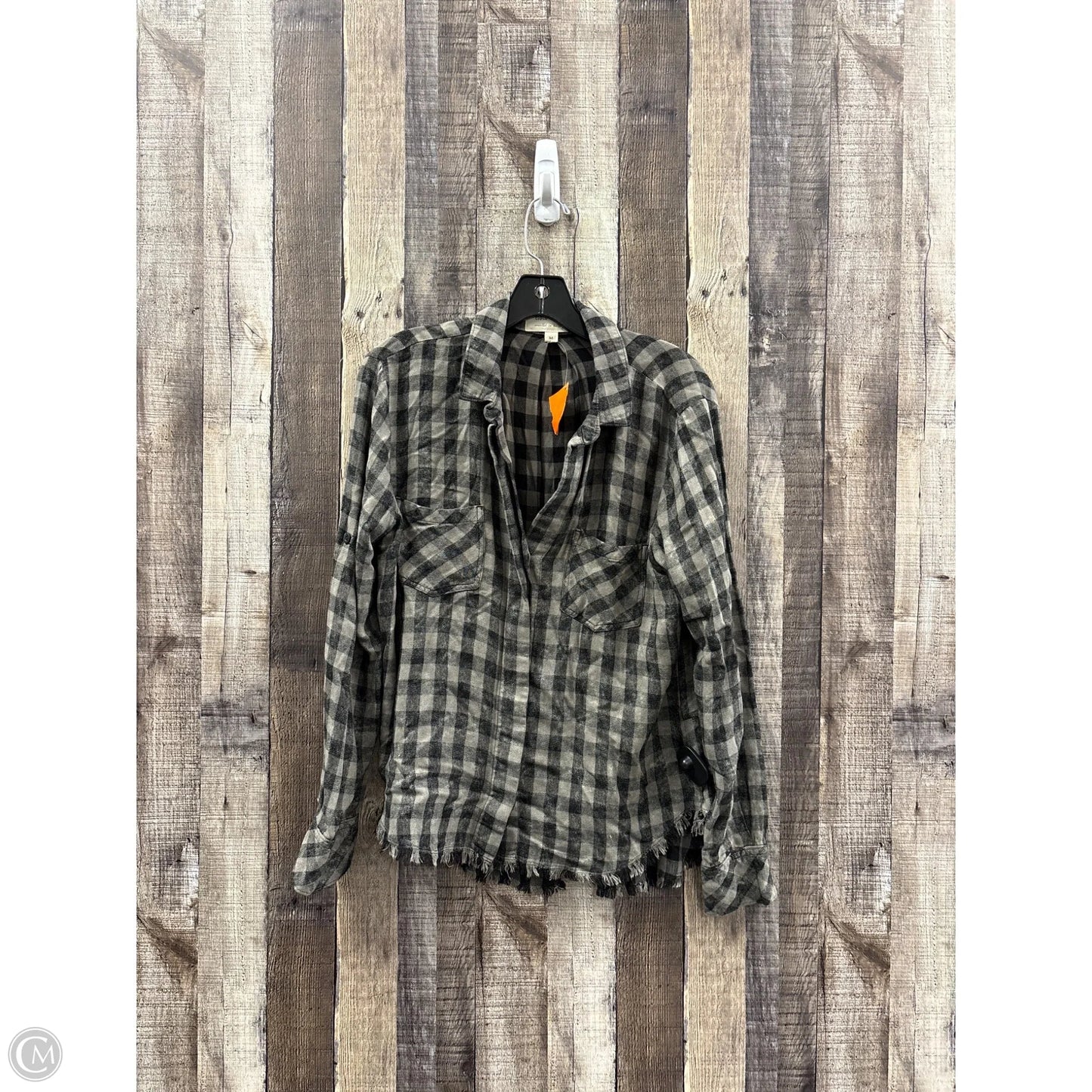 Top Long Sleeve By Cloth & Stone In Plaid Pattern, Size: M