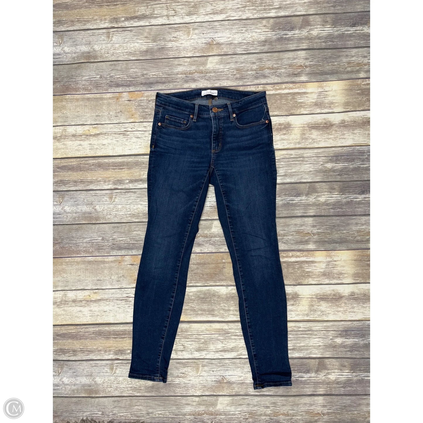 Jeans Skinny By Loft In Blue Denim, Size: 0