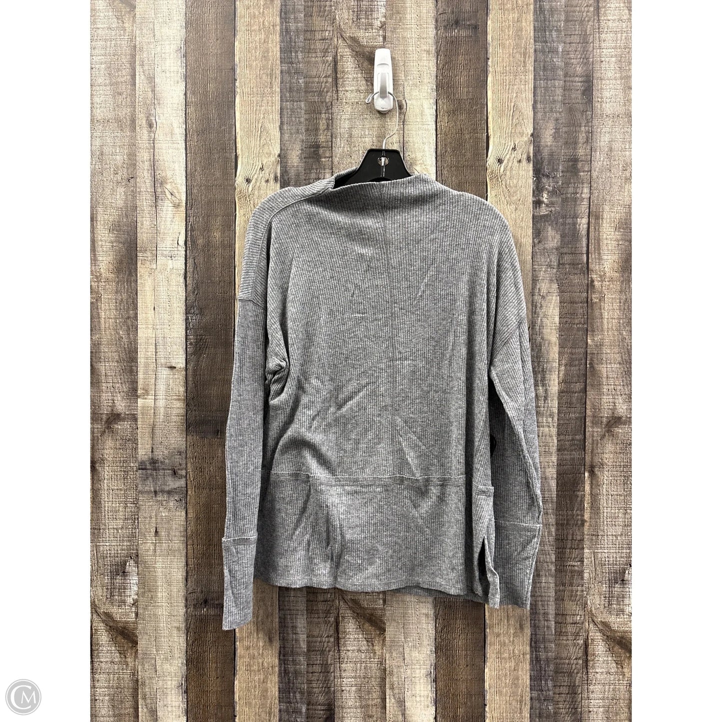 Top Long Sleeve By Inc In Grey, Size: L