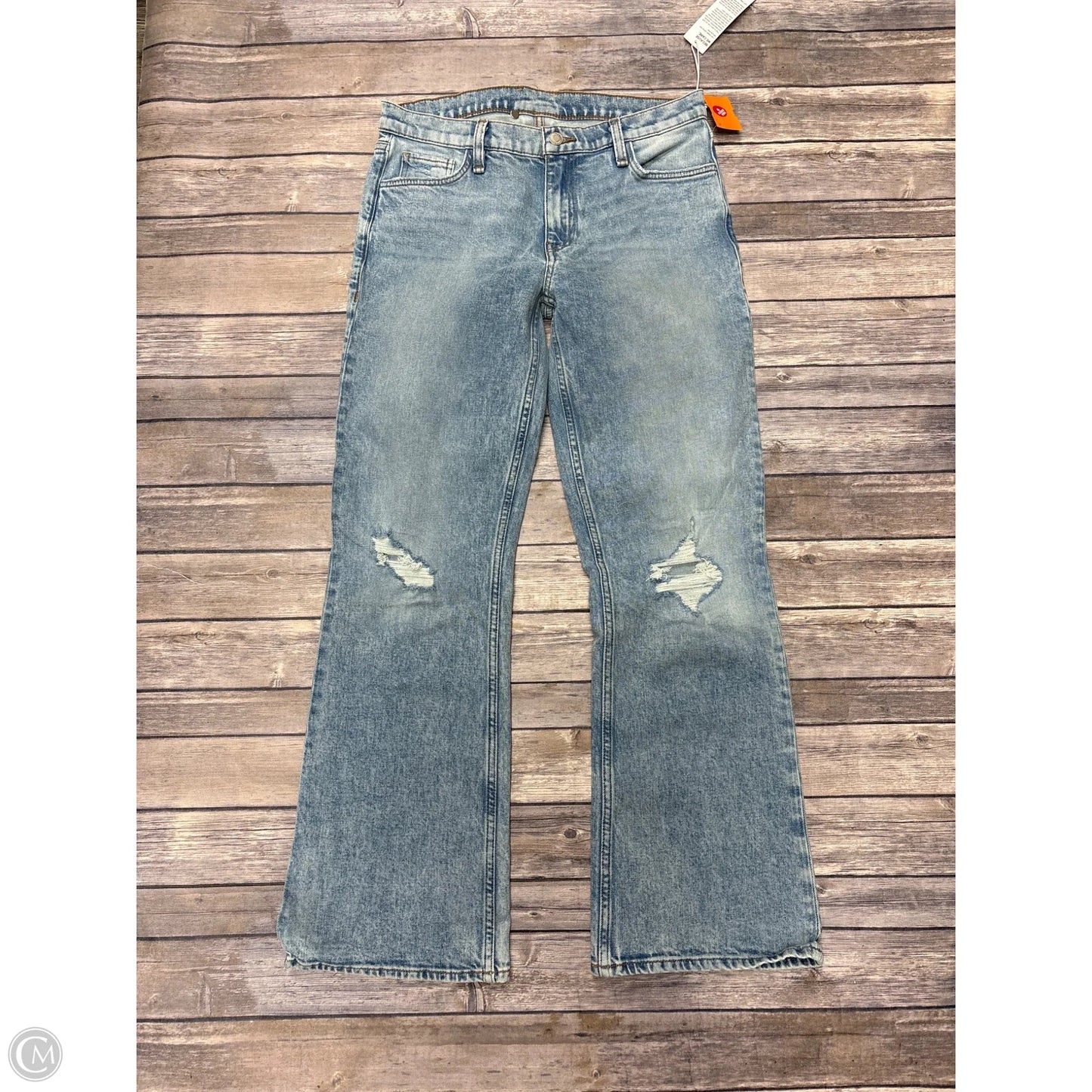 Jeans Flared By Hudson In Blue Denim, Size: 4