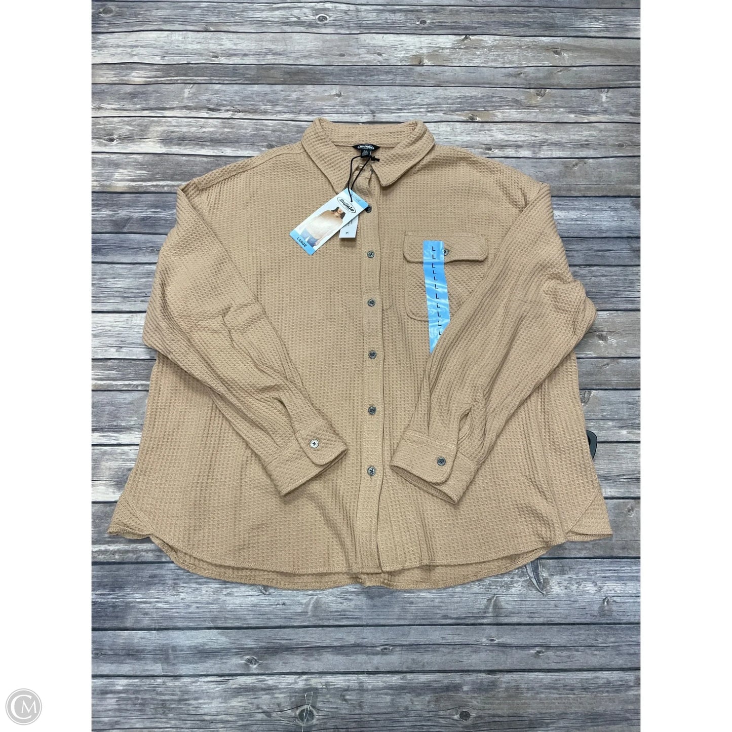 Jacket Shirt By Cme In Tan, Size: L