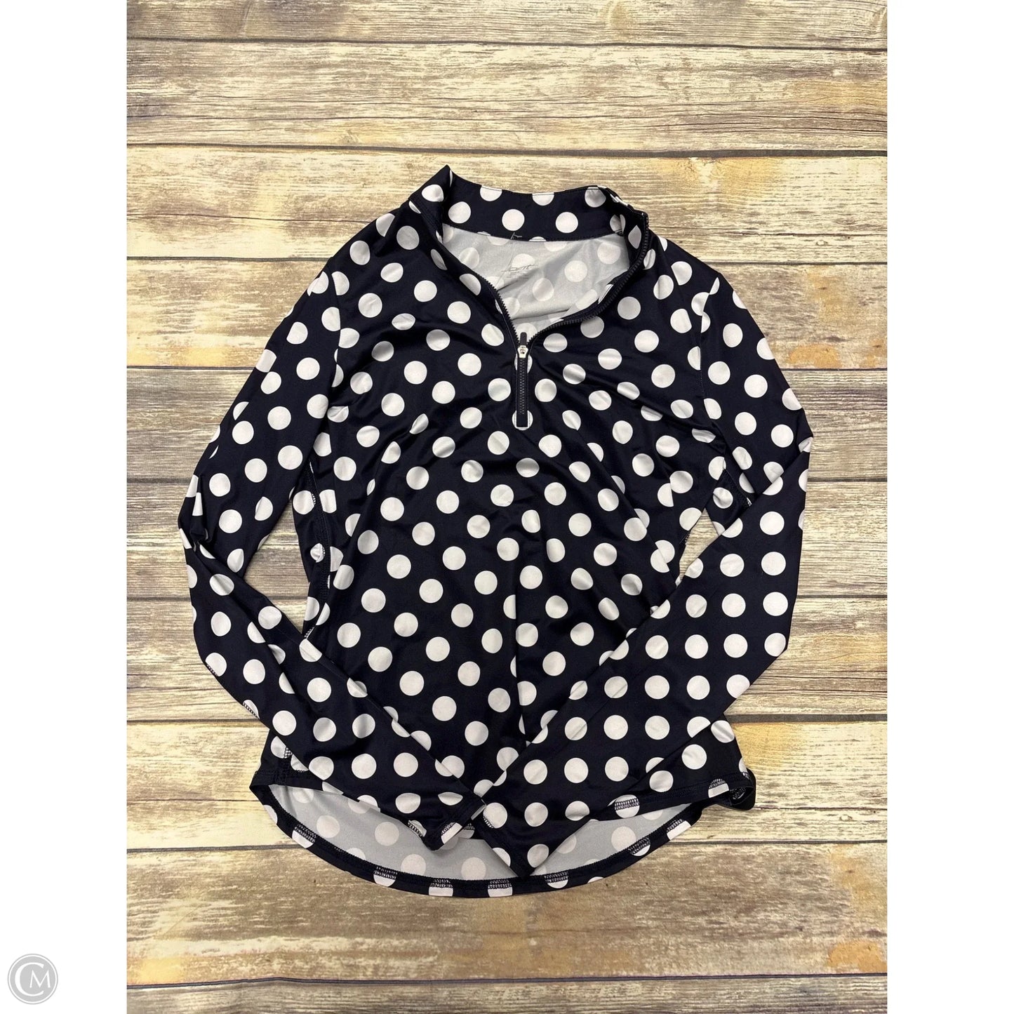 Athletic Top Long Sleeve Collar By Jofit In Polkadot Pattern, Size: S
