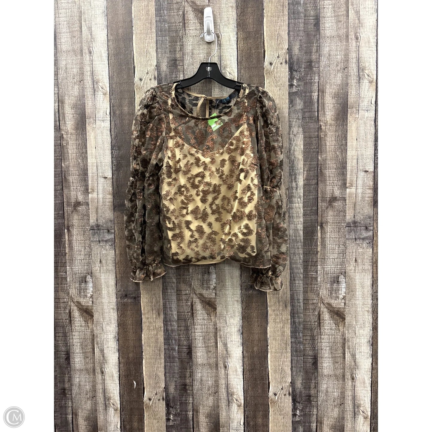 Top Long Sleeve By Eva Franco In Gold, Size: S
