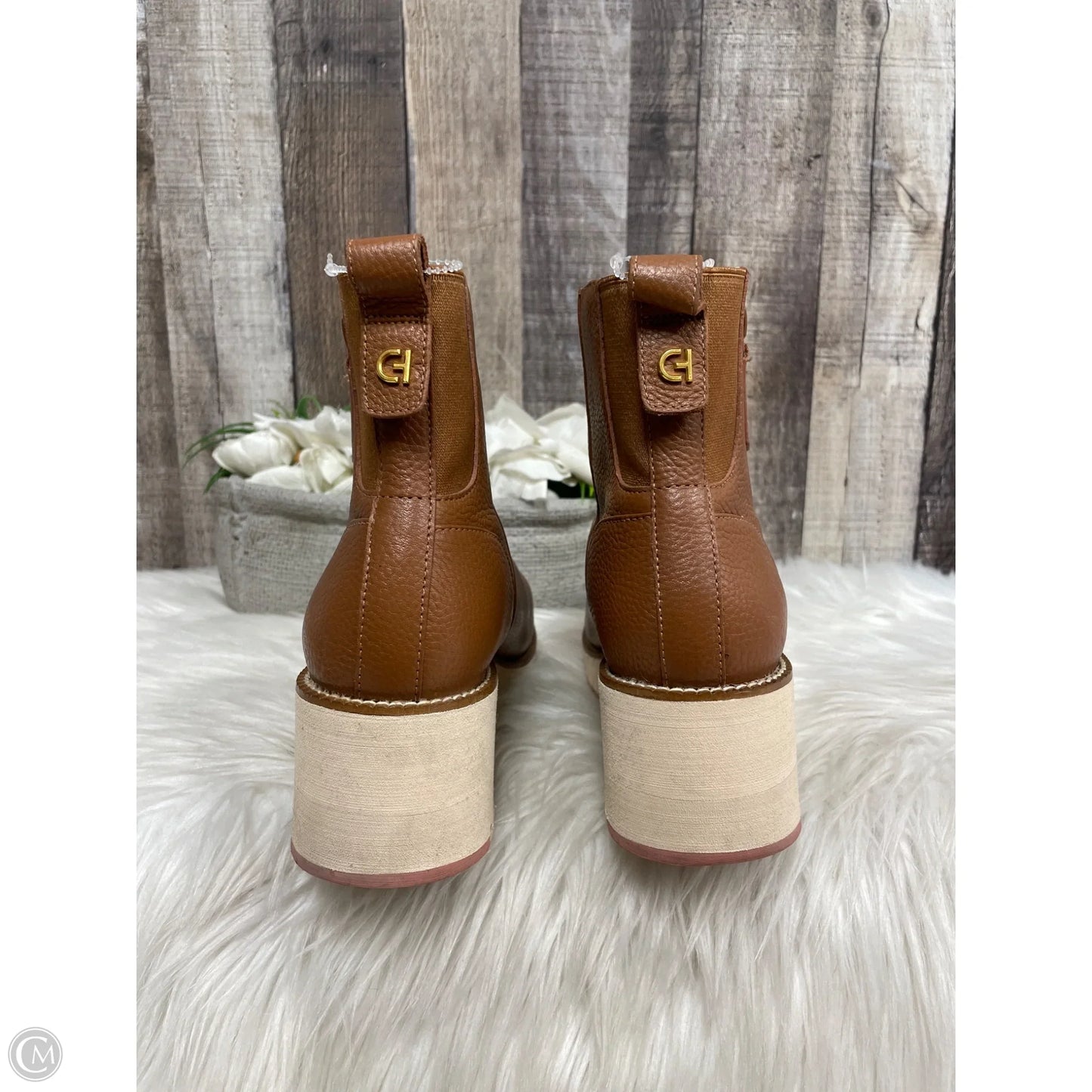 Boots Ankle Heels By Cole-haan In Brown, Size: 7