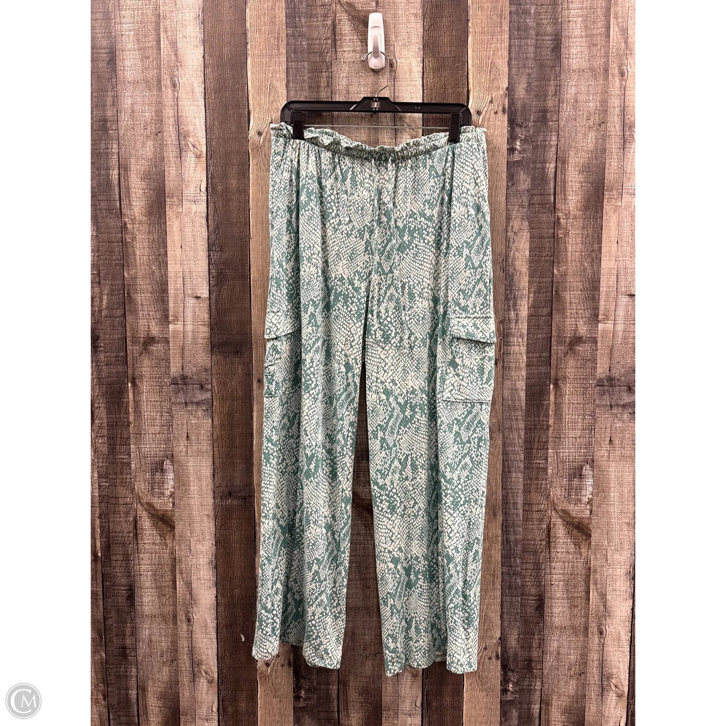 Pants Wide Leg By Any Body In Green & White, Size: M
