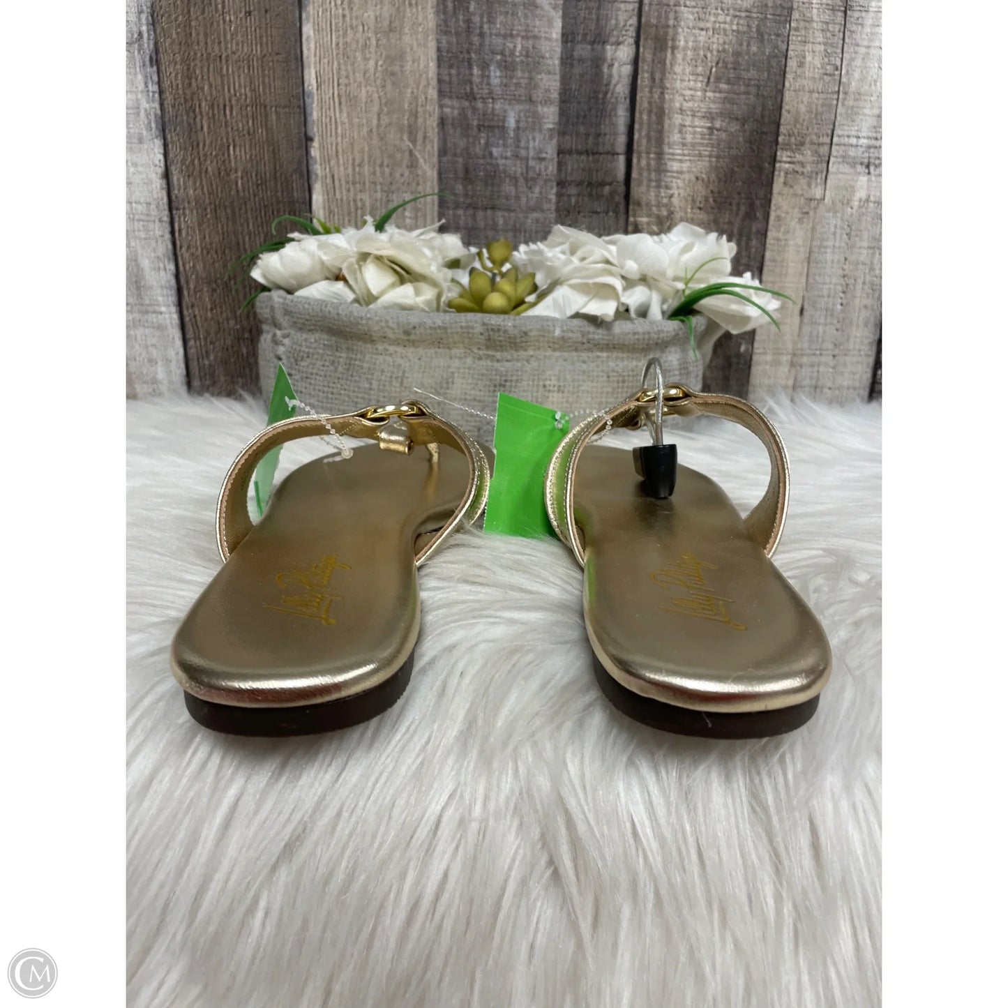 Sandals Designer By Lilly Pulitzer In Gold, Size: 7
