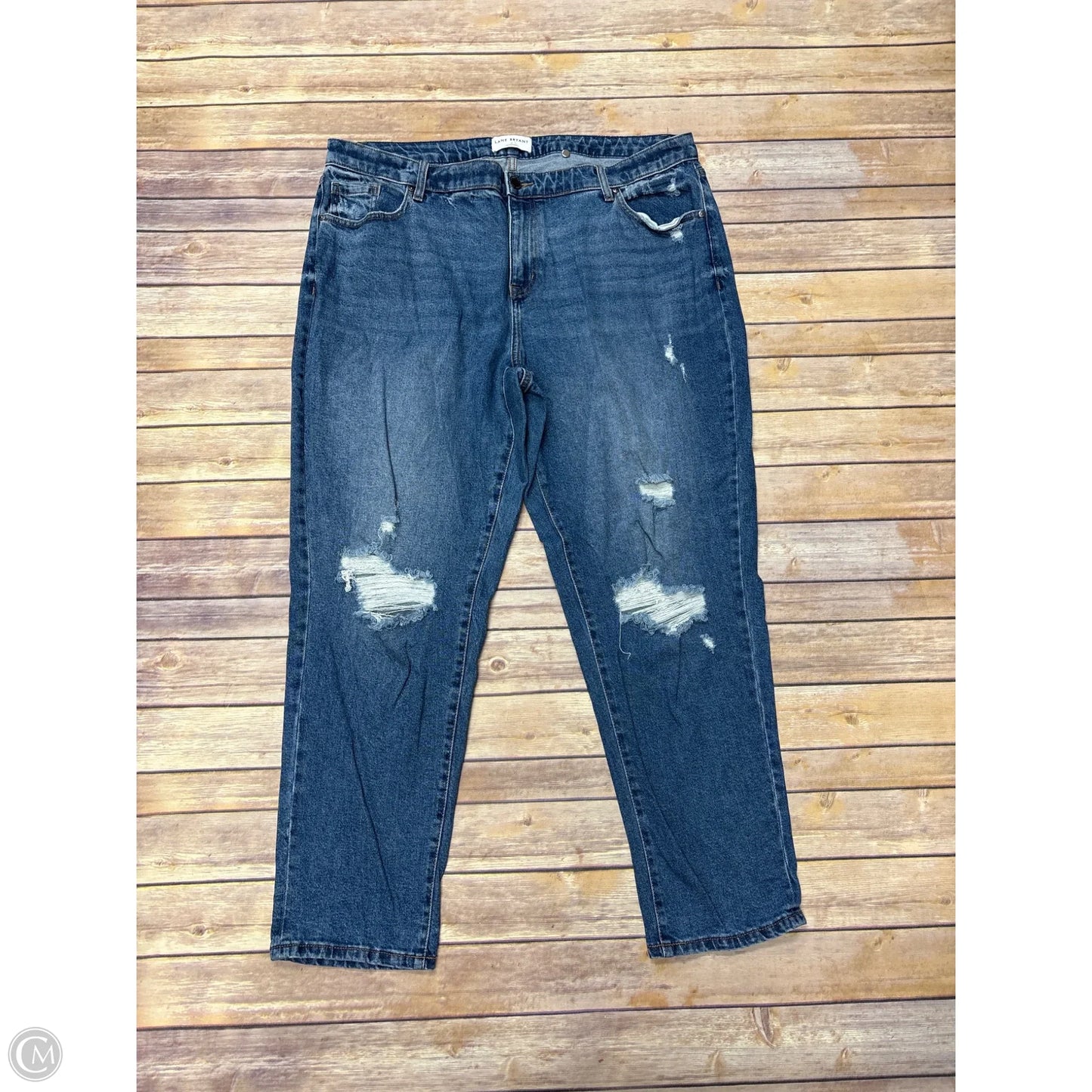 Jeans Straight By Lane Bryant In Blue Denim, Size: 16