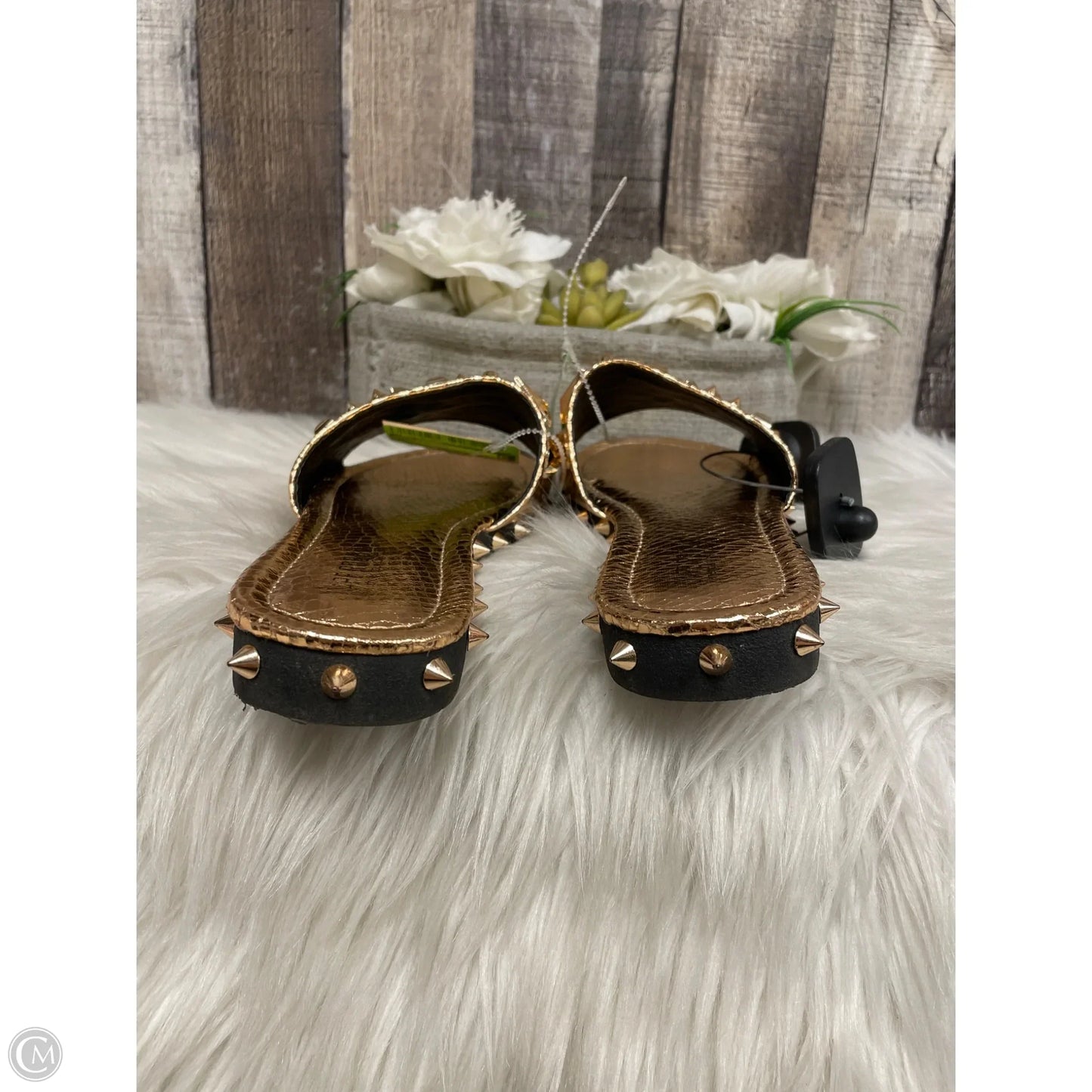 Sandals Flats By Cape Robbin In Gold, Size: 7