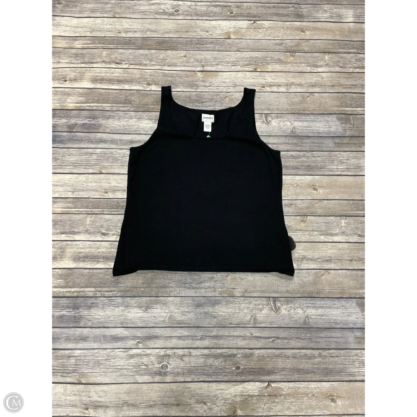 Top Sleeveless By Chicos In Black, Size: L
