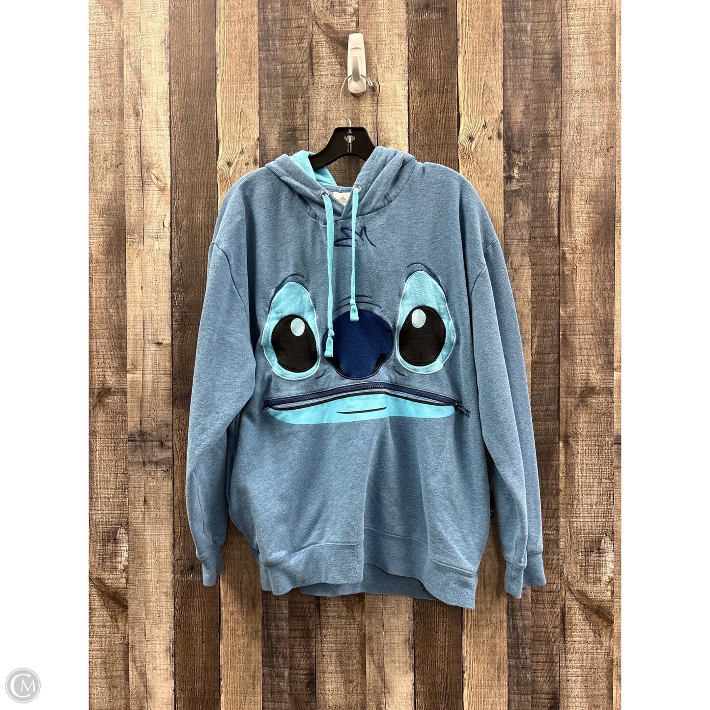 Sweatshirt Hoodie By Disney In Blue, Size: L