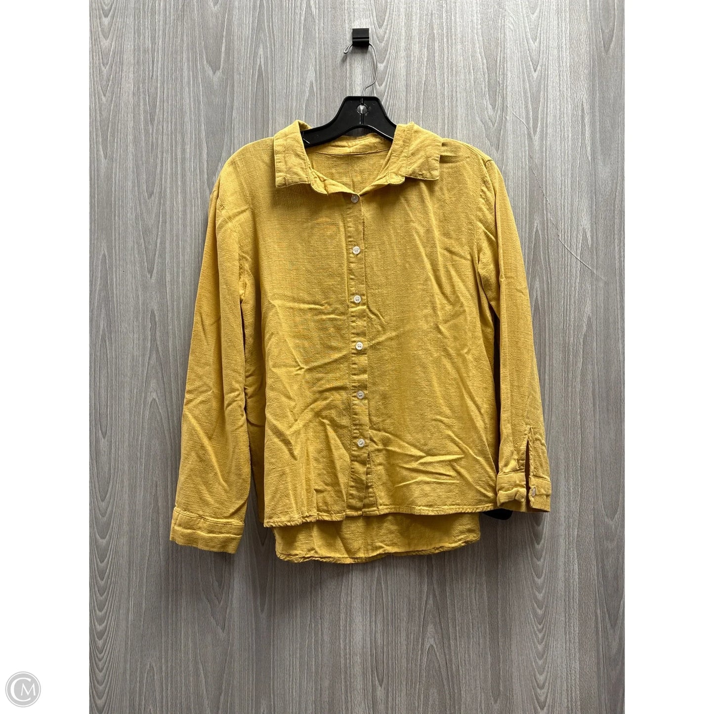 Top Long Sleeve By Cmf In Gold, Size: S