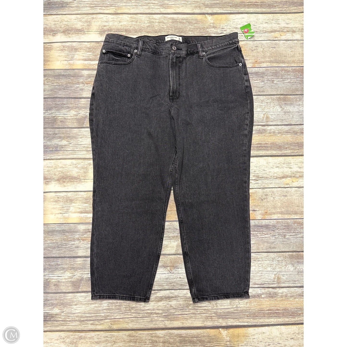 Jeans Straight By Abercrombie And Fitch In Black Denim, Size: 18
