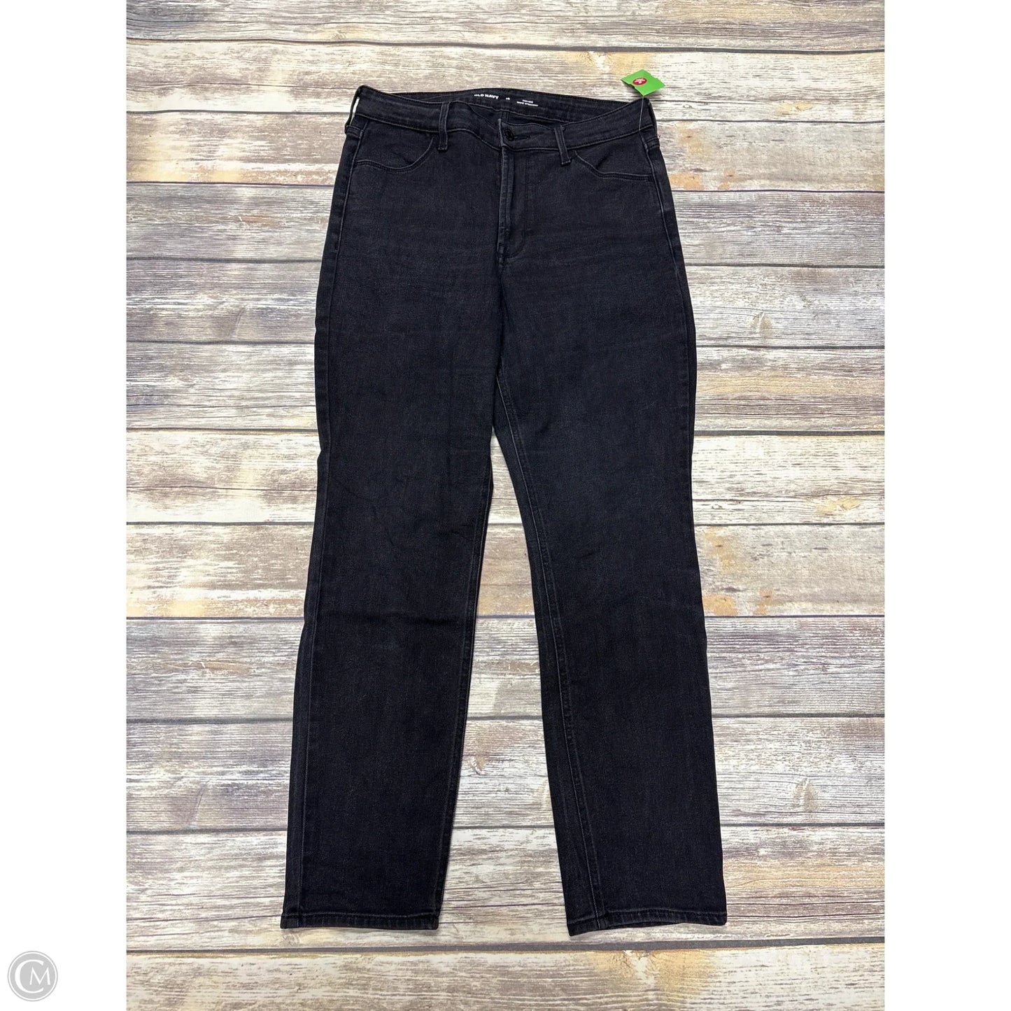 Jeans Straight By Old Navy In Black Denim, Size: 10