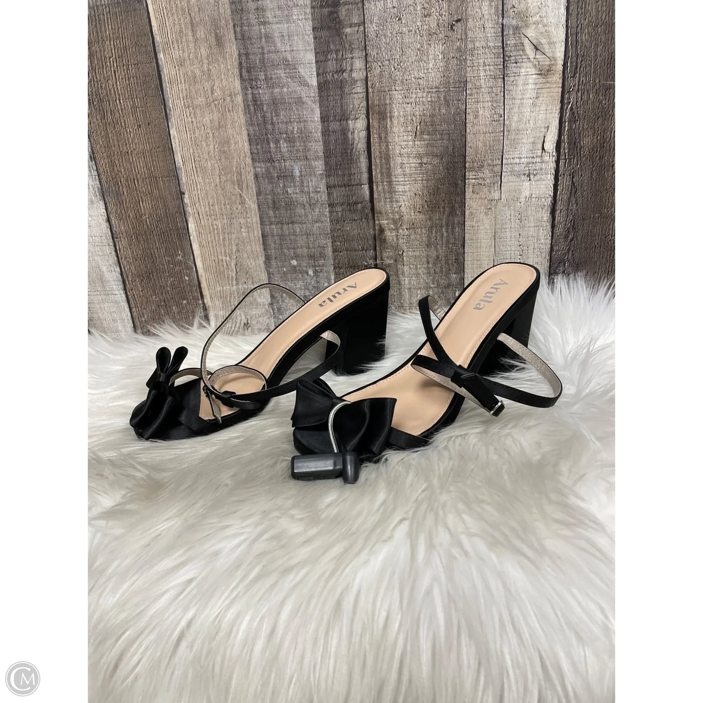 Sandals Heels Block By Arula In Black, Size: 8