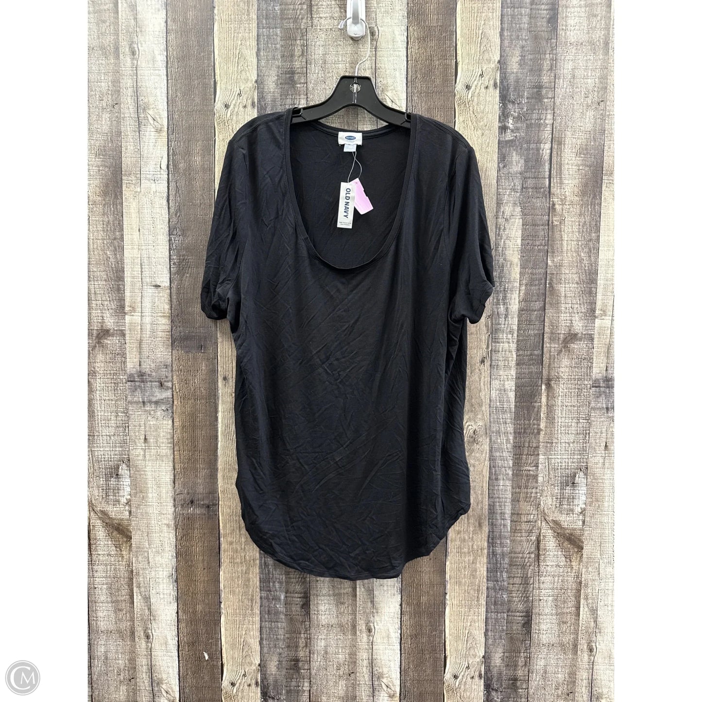 Top Short Sleeve Basic By Old Navy In Black, Size: Xxl