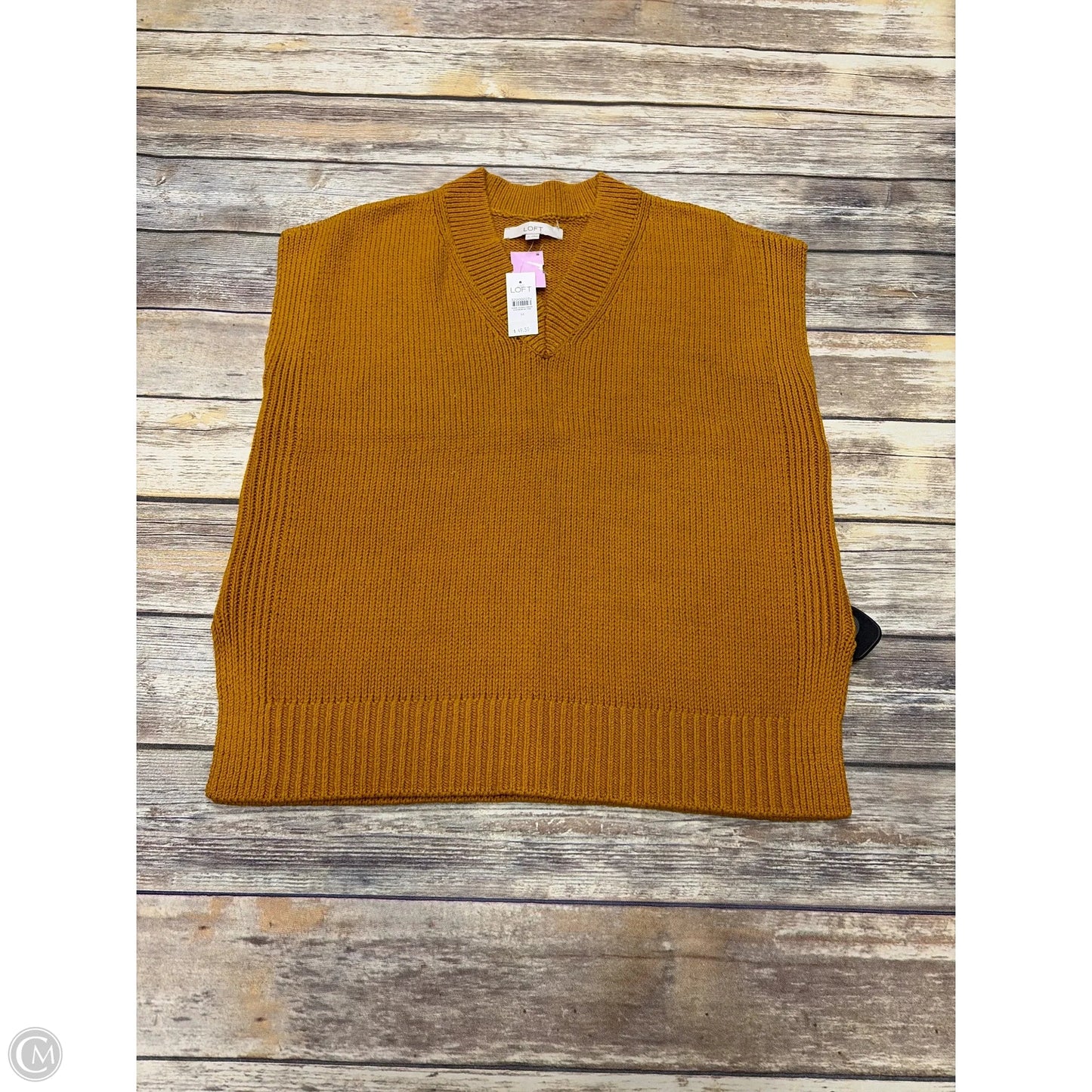 Vest Sweater By Loft In Gold, Size: M