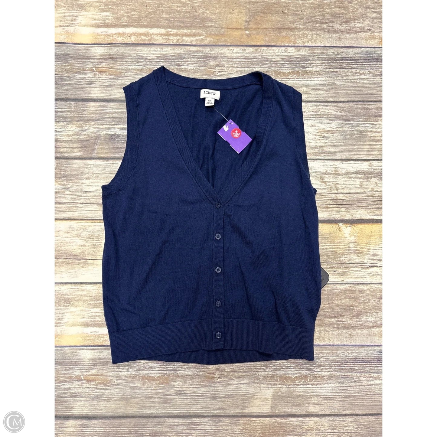 Vest Sweater By J. Crew In Navy, Size: Xs
