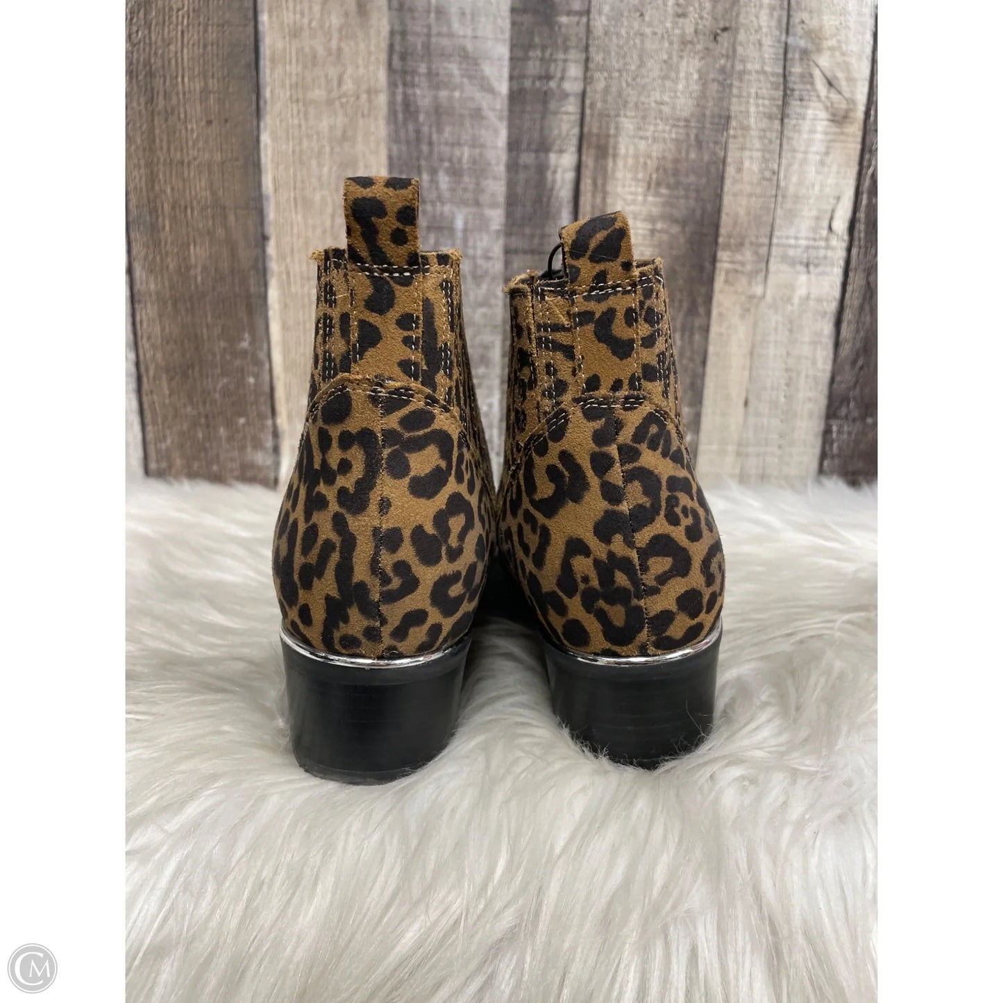 Boots Ankle Heels By Marc Fisher In Animal Print, Size: 7