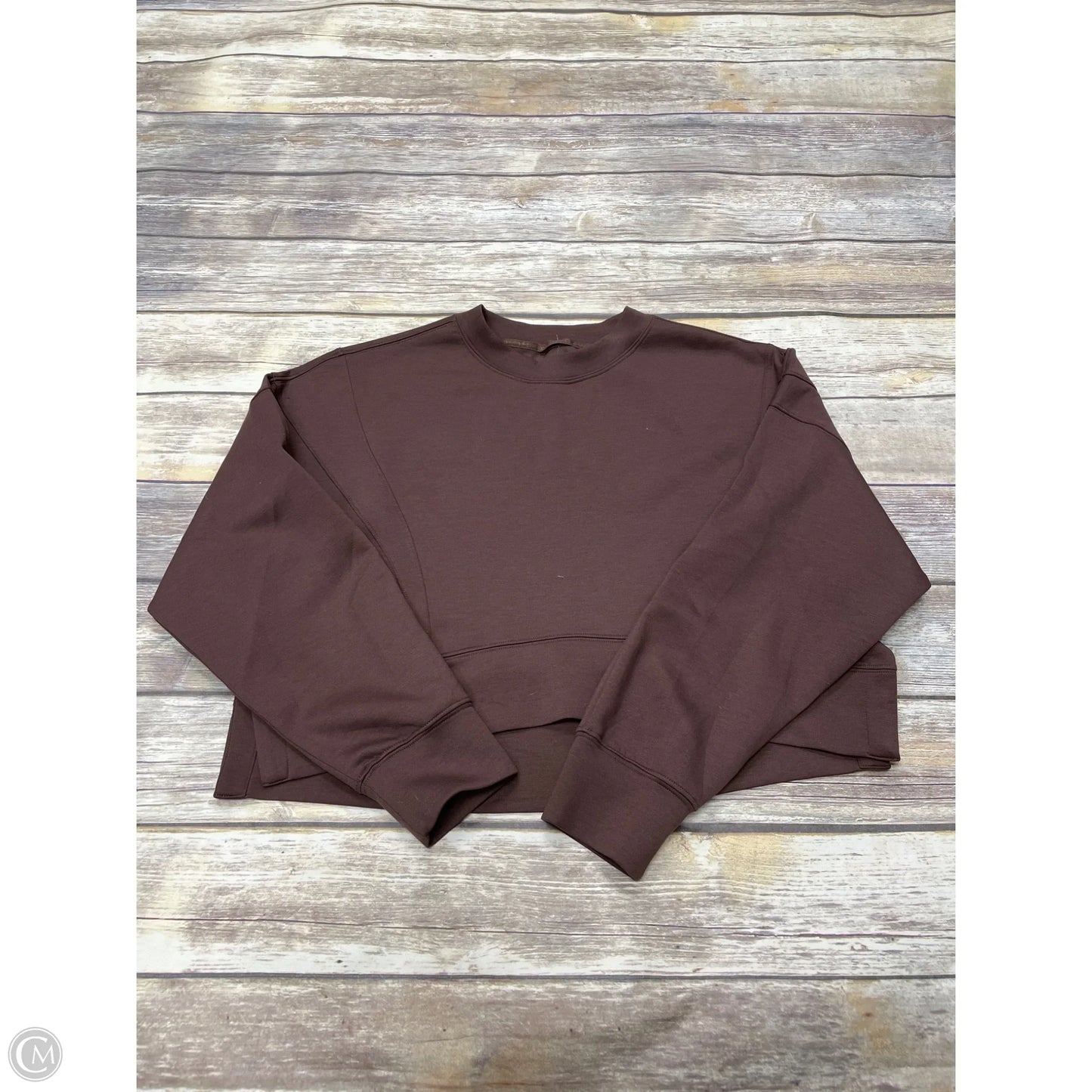 Athletic Sweatshirt Crewneck By Ypb In Brown, Size: M