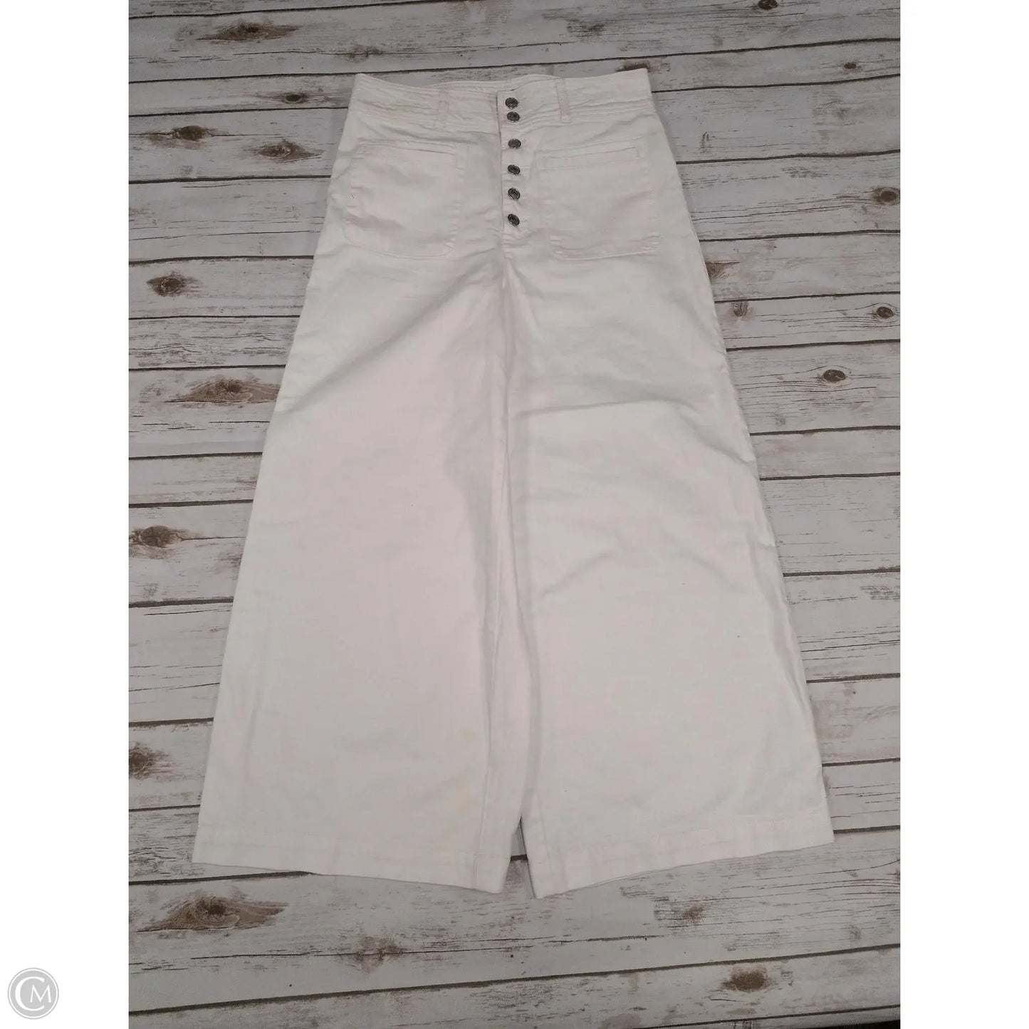 Jeans Wide Leg By We The Free In White Denim, Size: 10