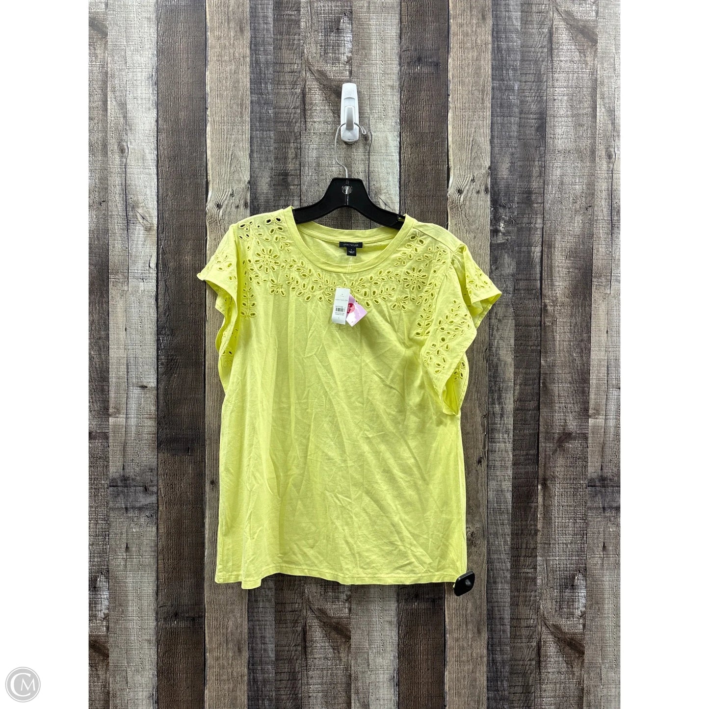Top Short Sleeve By Ann Taylor In Yellow, Size: S