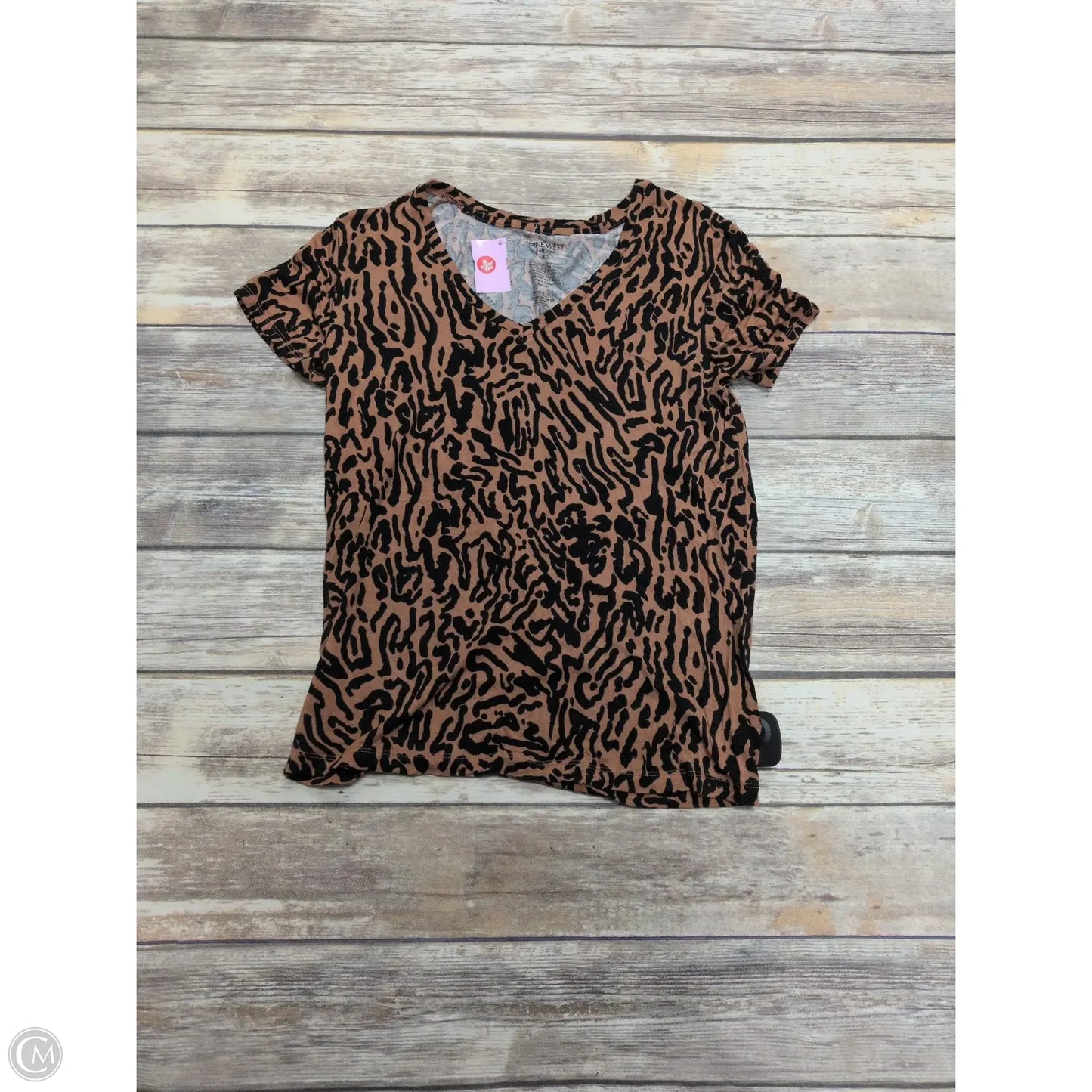 Top Short Sleeve By Nine West In Animal Print, Size: Xs