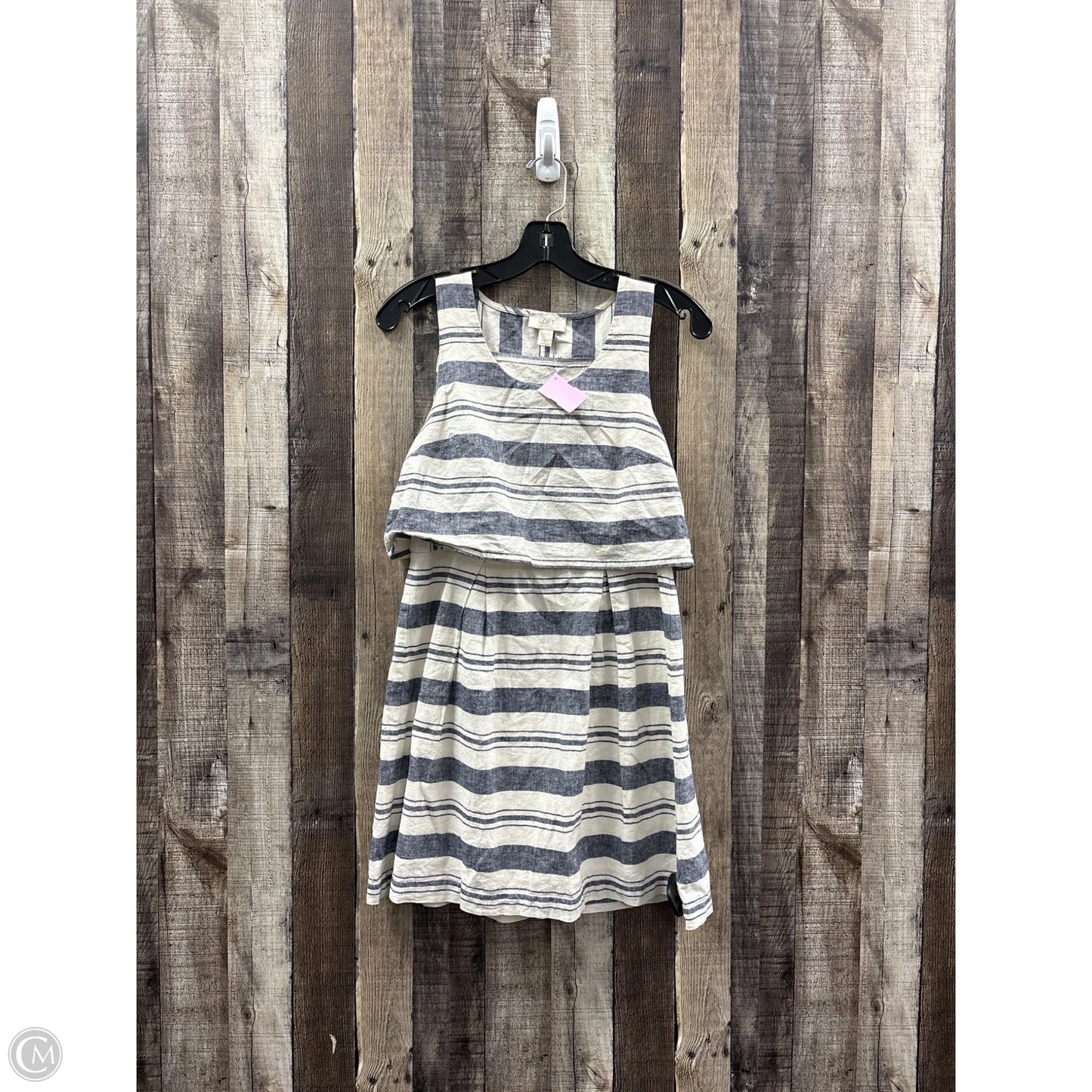 Dress Casual Short By Loft In Blue & White, Size: Xs