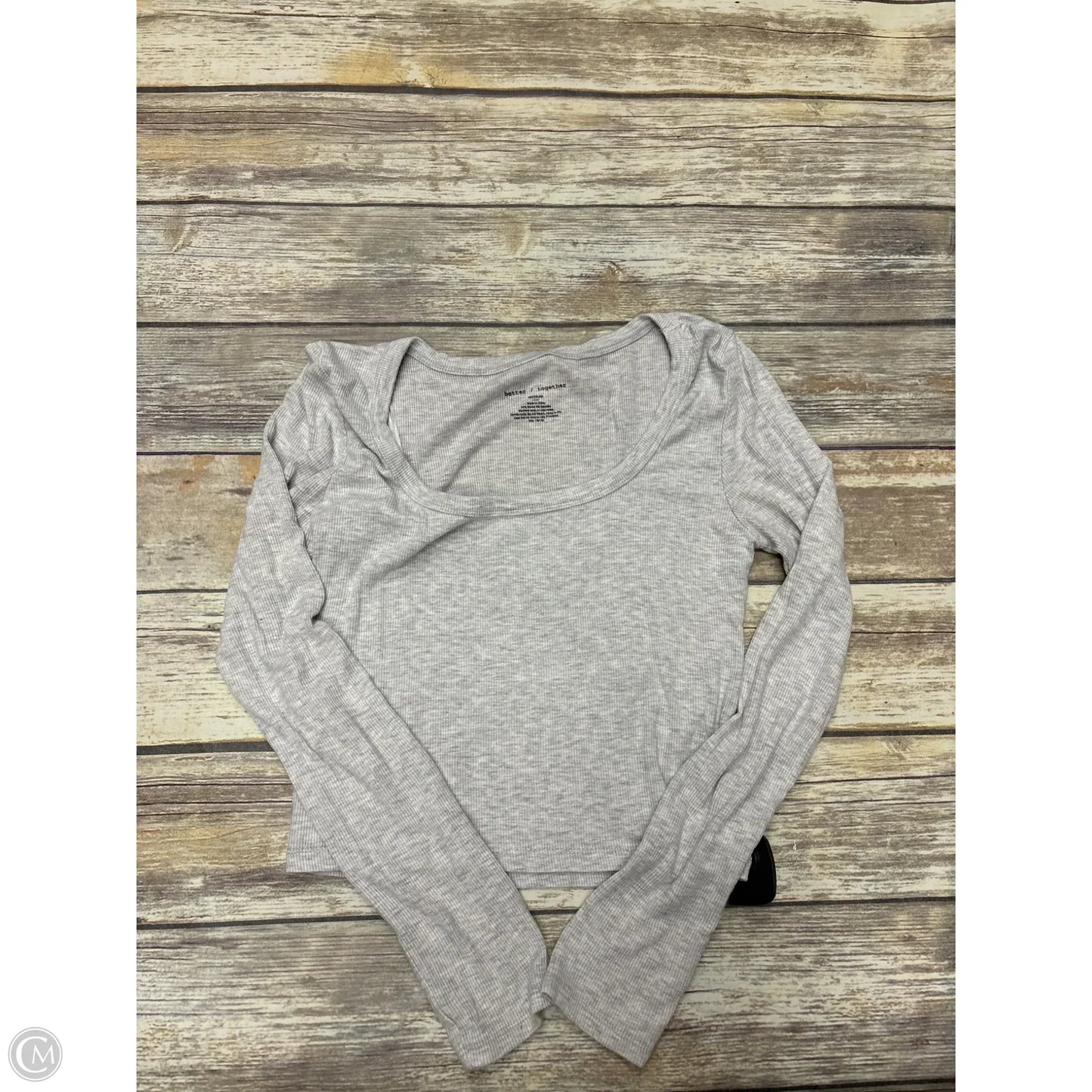 Top Long Sleeve By Better Together In Grey, Size: M
