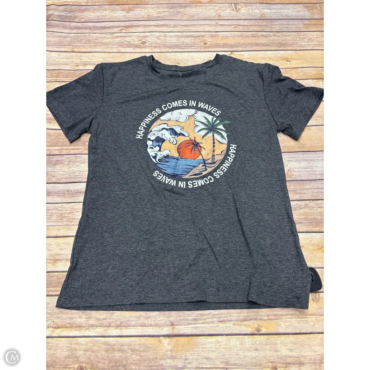 Top Short Sleeve Basic By Cmf In Grey, Size: L