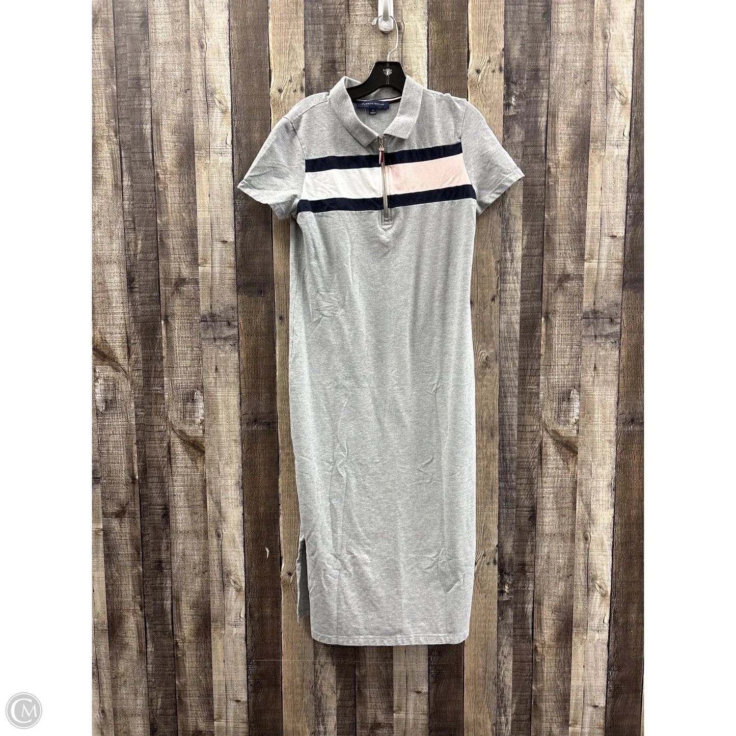 Dress Casual Maxi By Tommy Hilfiger In Grey, Size: M