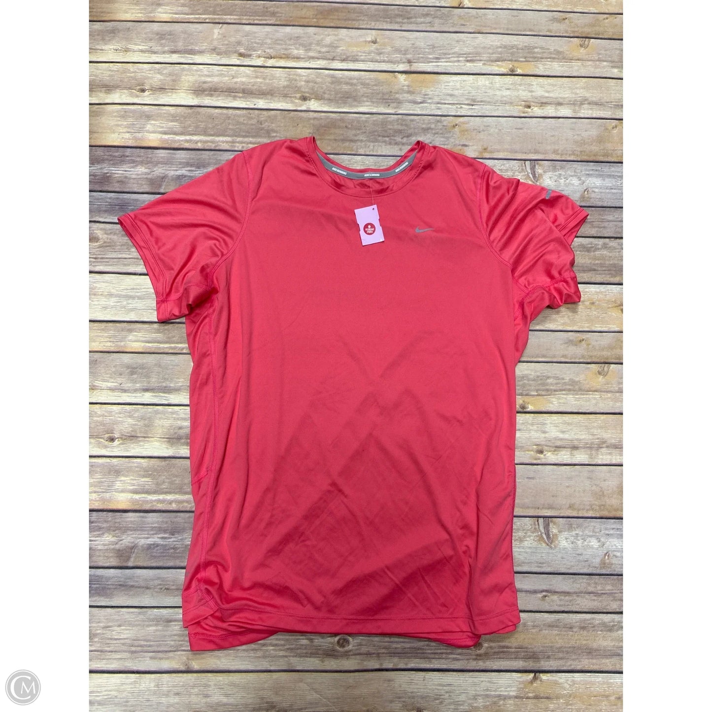 Athletic Top Short Sleeve By Nike In Coral, Size: 2x