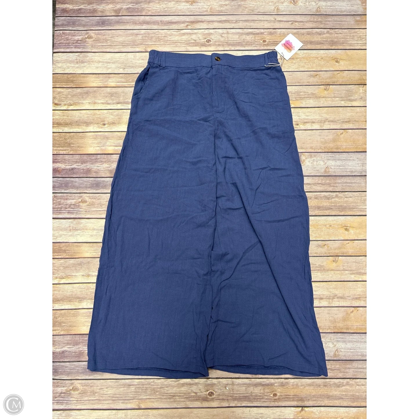 Pants Wide Leg By Cme In Blue, Size: Xl