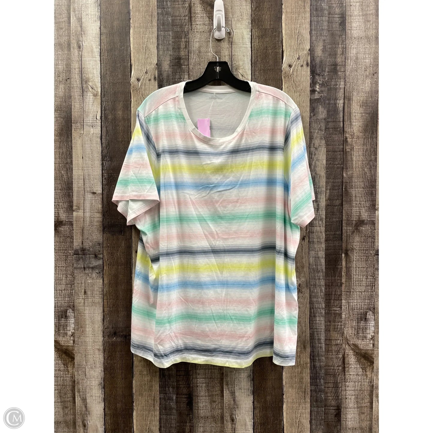 Top Short Sleeve Basic By Lands End In Striped Pattern, Size: 3x