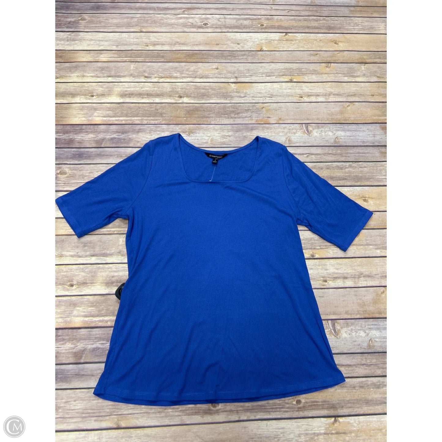 Top Short Sleeve By 41 Hawthorn In Blue, Size: 1x