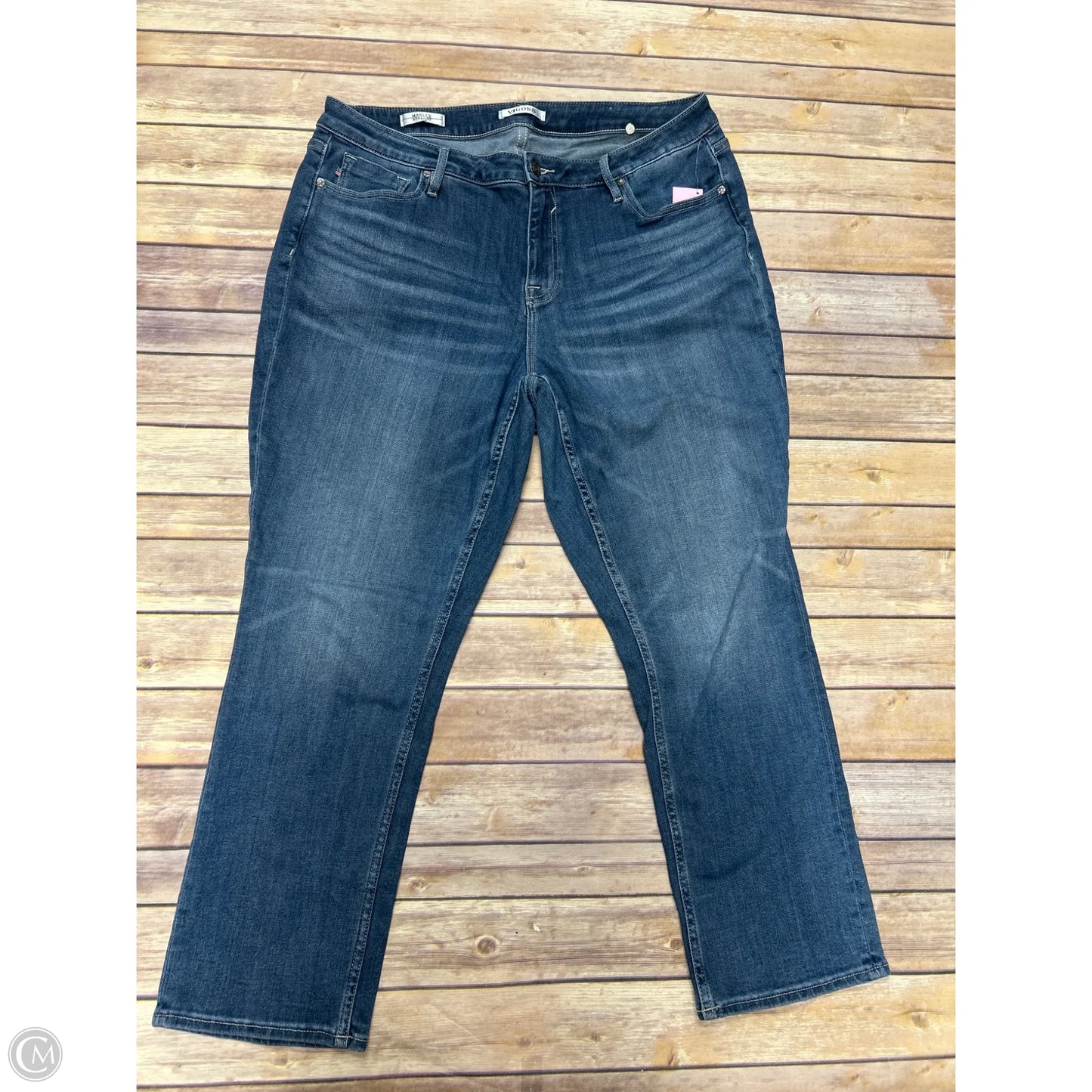 Jeans Straight By Vigoss In Blue Denim, Size: 18