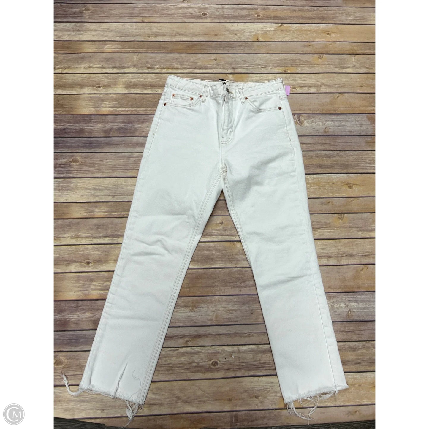 Jeans Skinny By Top Shop In White Denim, Size: 10
