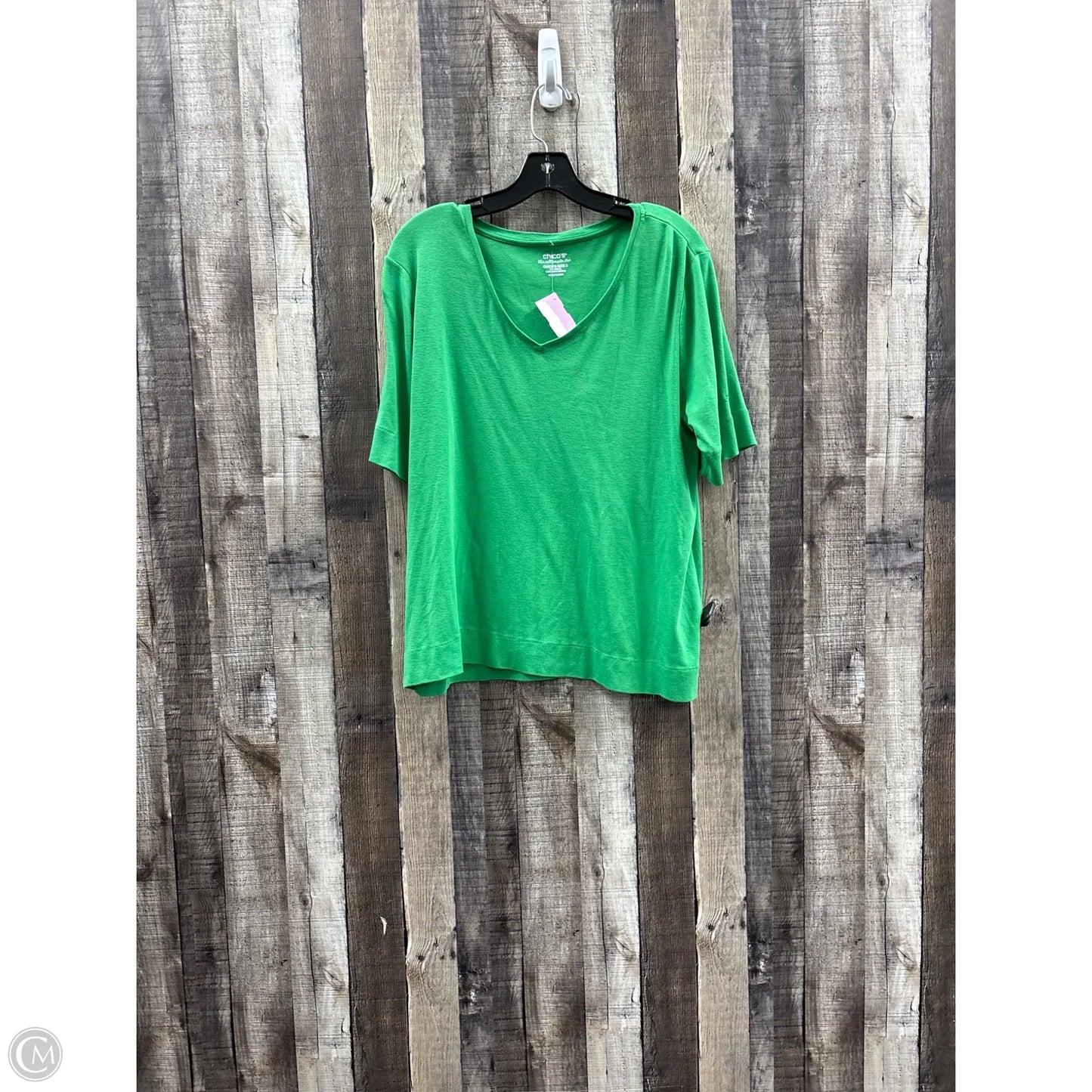 Top Short Sleeve By Chicos In Green, Size: Xl