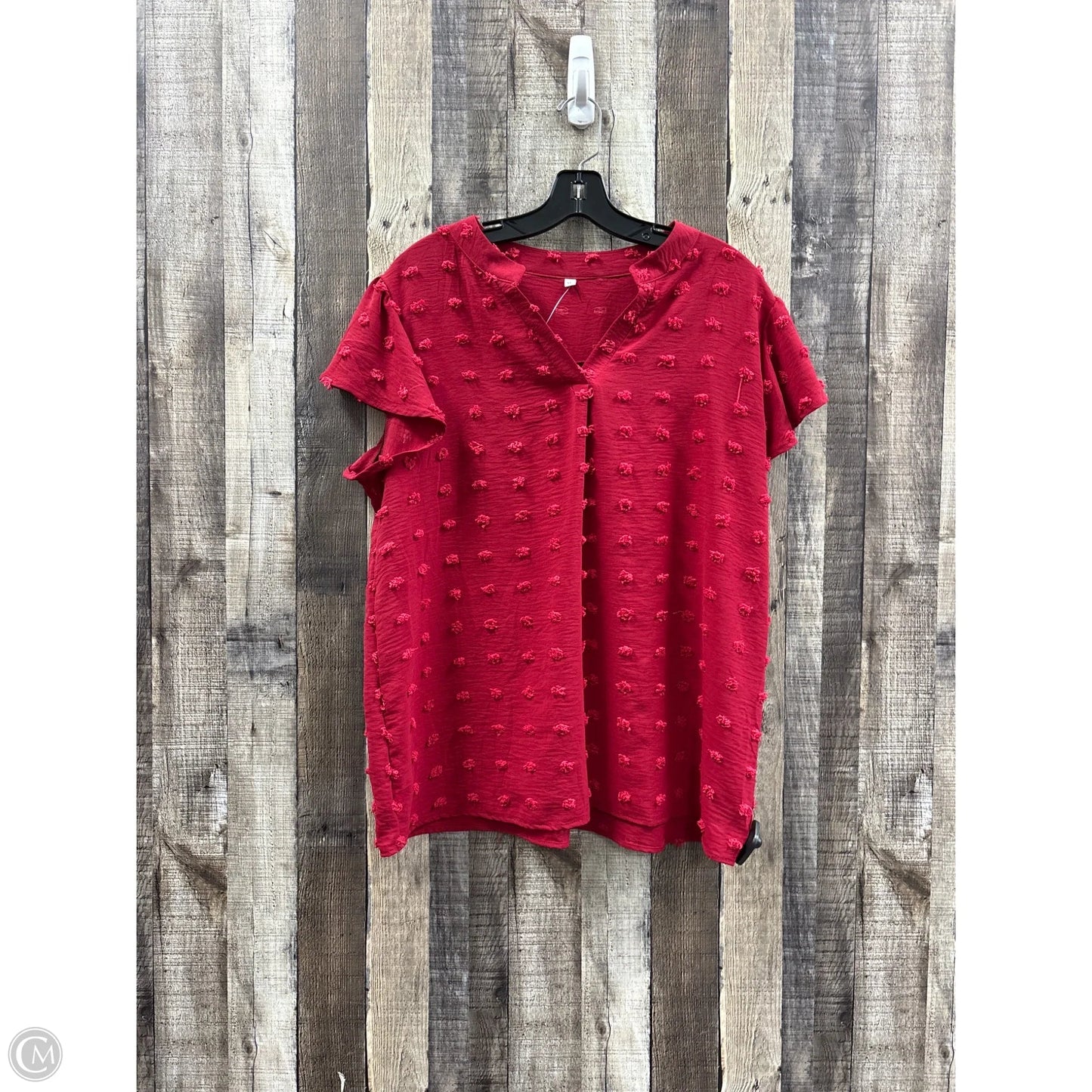 Top Short Sleeve By Cmf In Red, Size: Xl