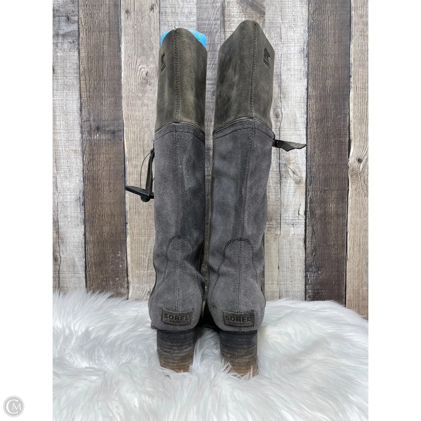 Boots Knee Heels By Sorel In Grey, Size: 7