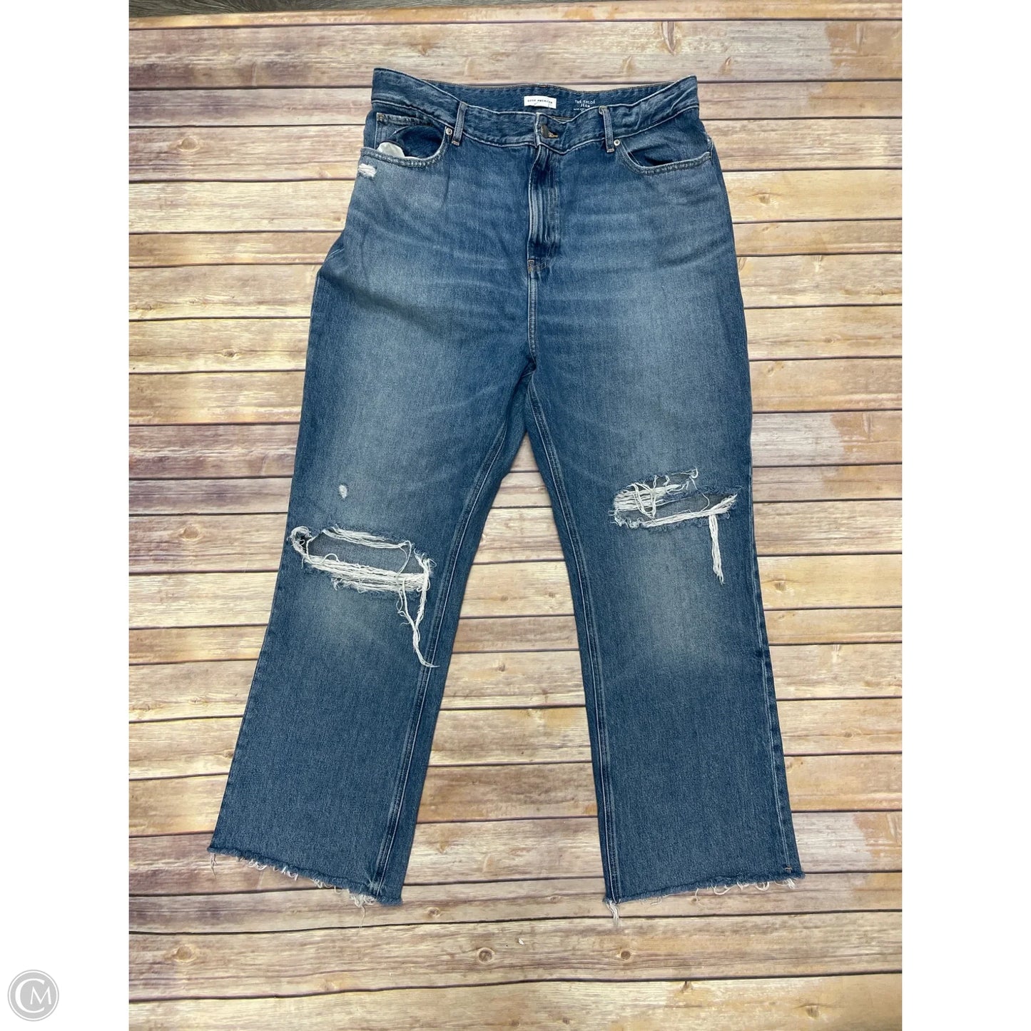 Jeans Wide Leg By Good American In Blue Denim, Size: 16