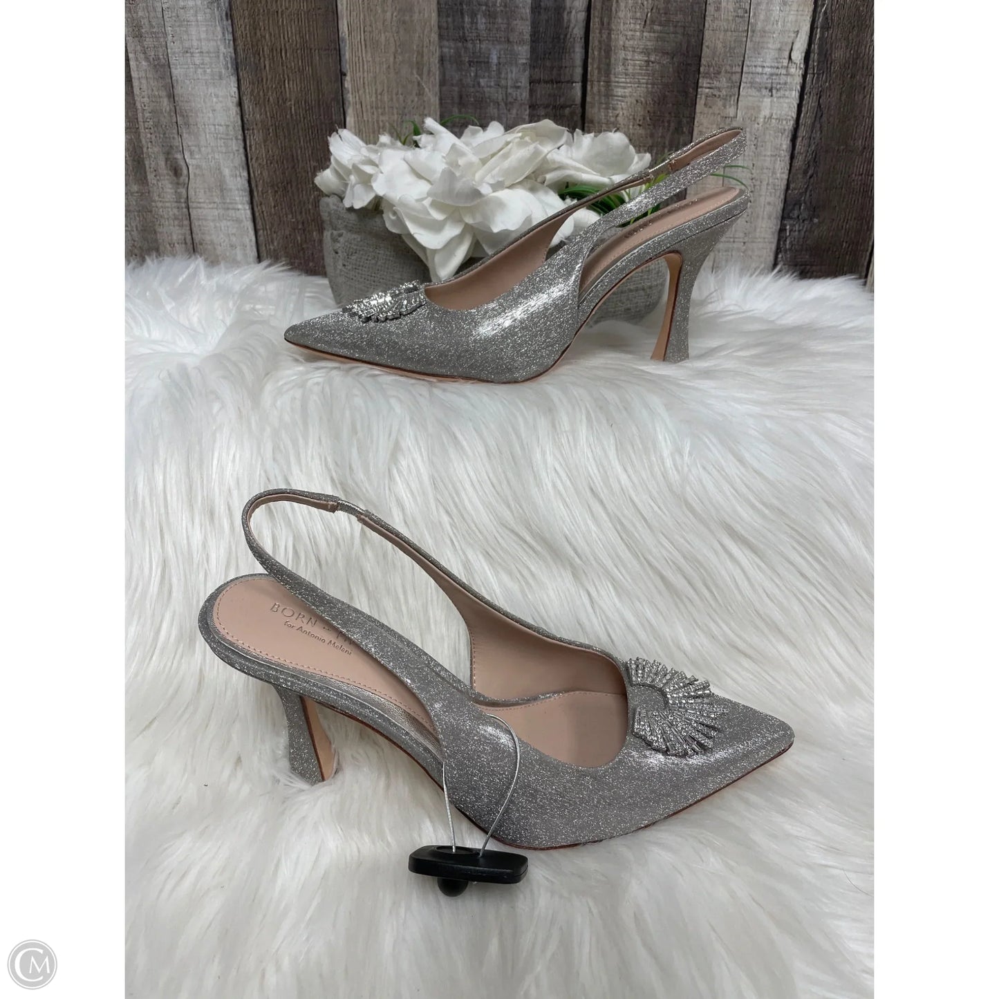 Shoes Heels Kitten By Cme In Silver, Size: 10