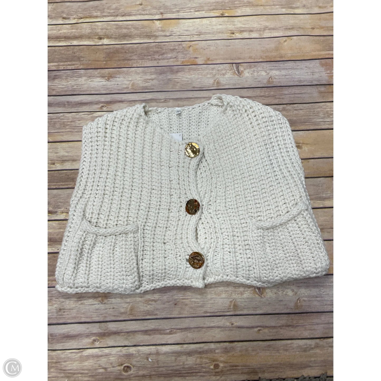 Vest Sweater By Cmf In Ivory, Size: L