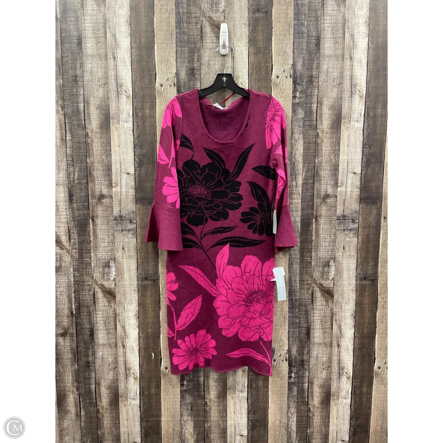 Dress Sweater By London Times In Pink & Purple, Size: M