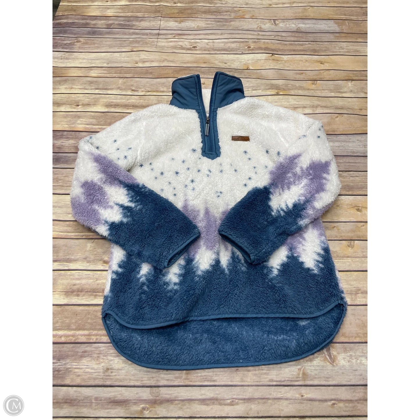Jacket Fleece By Simply Southern In Blue & Purple, Size: M