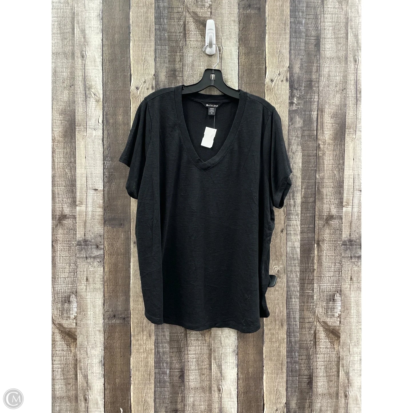 Athletic Top Short Sleeve By Athleta In Black, Size: 2x