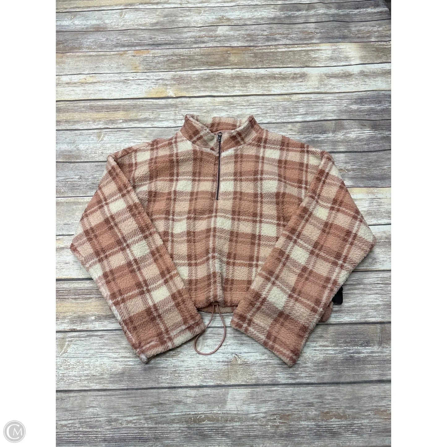 Jacket Fleece By Love Tree In Plaid Pattern, Size: S